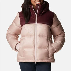 Veste matelassée imperméable respirante en tricot pour femmes, pour l'hiver, à capuche, pour usage extérieur, logo personnalisé, nylon/polyester, haute qualité, vente en gros - Product Image 4