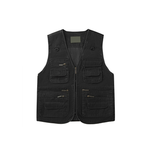 Gilet Cargo multi-poches décontracté de haute qualité pour hommes, respirant, séchage rapide, vêtements d'hiver, fermeture éclair complète à des prix abordables - Product Image 1