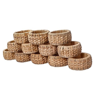 Rond de serviette 12-PCS porte-anneau de serviette en rotin tissé élégant pour la décoration de Table de fête d'anniversaire de mariage meilleure qualité