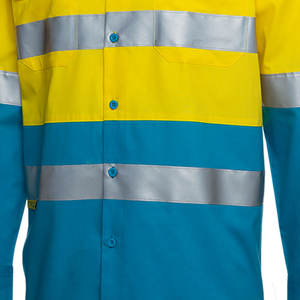 เสื้อทำงานเพื่อความปลอดภัยสูงผ้าคอตตอนใส่สบาย, ชุดทำงานทำจากผ้าฝ้ายสะท้อนแสงน้ำหนักเบาตามสั่ง - Product Image 5