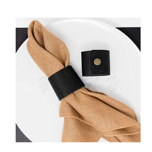 Rond de serviette en cuir en gros Porte-serviettes à boucle polie fait à la main Porte-serviettes de table décoratif - Product Image 5