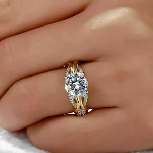 Tishya Diamond 925 plata esterlina mujer 3,00 Ct Moissanite anillo de compromiso estilo Vintage anillo fino para boda y Aniversario - Product Image 5