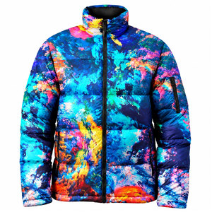 Veste d'hiver matelassée légère et respirante pour homme avec col montant et logo frontal – Style décontracté pour une chaleur moderne - Product Image 1