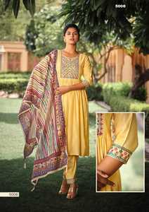 Tenue traditionnelle indienne, dernière création, Kurti en rayonne Liva avec pantalon et dupatta, avec travail imprimé numérique, exportateur mondial - Product Image 4