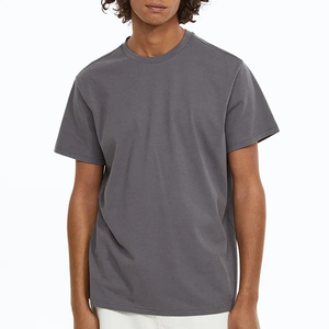 Camisetas de algodón 100% de alta calidad para hombre, camisetas de 240gsm con logotipo personalizado, camiseta sólida ajustada en blanco, camisetas de cuello redondo ajustadas normales para hombre - Product Image 4