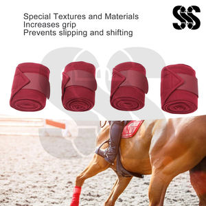 Ensemble de 4 bandages pour jambes en polaire pour chevaux, utilisation en écurie, fermeture à crochets et boucles, couleurs personnalisées disponibles, soins préventifs - Product Image 5