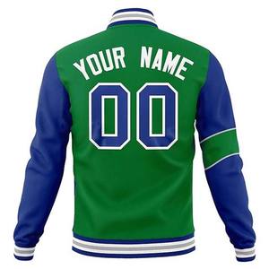 เสื้อแจ็กเก็ตเบสบอลสีน้ำเงินและเขียวใหม่สำหรับผู้ใหญ่และเยาวชนเสื้อแจ็คเก็ตบอมเบอร์แจ็คเก็ตเบสบอลวิทยาลัยน้ำหนักเบา - Product Image 2