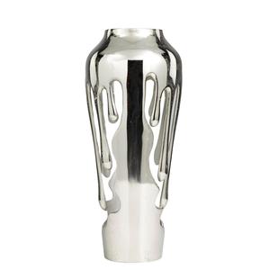 Vase à fleurs en métal de conception fondante unique moderne Jardinières décoratives de table complexes et détaillées pour bureau à domicile ou événement - Product Image 1