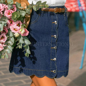 Jupes en jean pour femmes fabriquées en usine, en coton, en promotion, meilleur matériau, en stock - Product Image 4