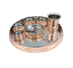 Juego de Platos para Cena de Acero Inoxidable 100% de Grado Alimenticio, Diseño Moderno con Incrustaciones Doradas, Ecológico, Calidad Exclusiva para Utensilios de Cocina de Hotel - Product Image 6