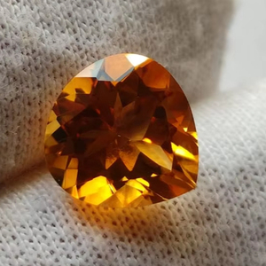 พลอยสีเหลืองซิทรีนธรรมชาติทรงหัวใจเหลี่ยมหลวมขนาด8มม. พลอยพลอยสีเหลืองซิทรินจากอินเดียขายส่ง - Product Image 6