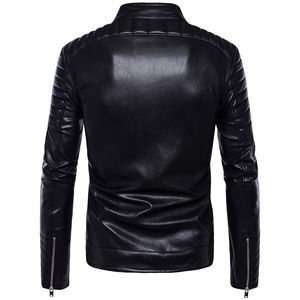 2024แจ็คเก็ตไบเกอร์ผู้ชายหนังวัวแท้ปกตั้งหนังวัวแฟชั่นมอเตอร์ไซด์สำหรับฤดูหนาว - Product Image 5