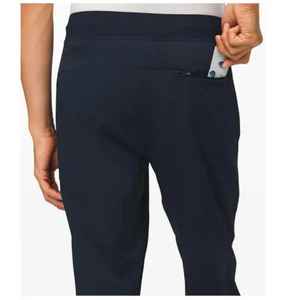 Pantalon décontracté en laine et coton pour hommes avec taille élastique, taille moyenne, motif droit, teint uni, service OEM disponible - Product Image 2