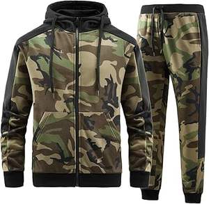 Chándal deportivo atlético de 2 piezas de alta calidad para hombre, Sudadera con capucha de Color sólido personalizada, pantalones para correr, conjunto de chándal para invierno - Product Image 1