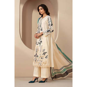 Maria.B. Sari en coton brodé de luxe, Salwar Kameez, Choli, Lehenga Choli - Robe pakistanaise Eid Edit'26-D-2609-B-TC-1628 - Product Image 5