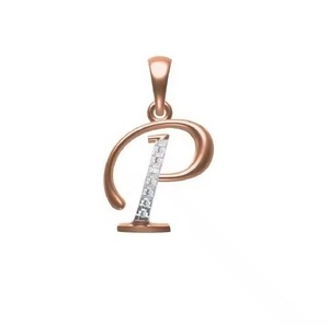Colgante de Diamante 'P' de Estilo Clásico Unisex, Joyería de Letra Alfabética en Oro/Plata de 18K, Colgantes Elegantes para Hombre/Mujer - Product Image 1