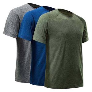 Camiseta de entrenamiento de ajuste regular de secado rápido tejido de algodón 100% liso informal personalizado de talla grande para hombre al por mayor - Product Image 6