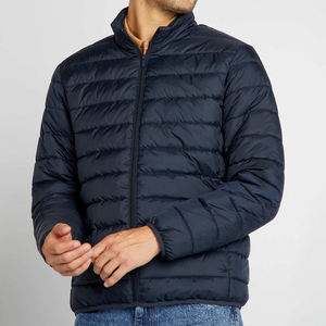 Veste d'hiver rembourrée pour hommes col montant fermeture éclair manteau rembourré en duvet Streetwear pour hommes vestes d'extérieur légères rembourrées en duvet - Product Image 4