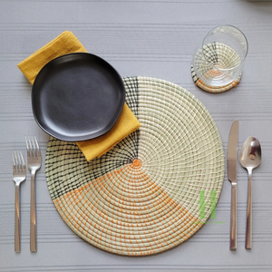 Modern Natural Seagrass Charger Plates Boho Seagrass Placemat OEM Hot Sale <b>Wicker</b> Placemat From Vietnam HNH <b>Craft</b> - Product Image 2