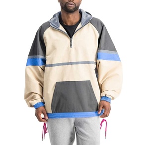 2025 haute qualité décontracté mode imperméable veste personnalisé respirant coupe-vent coupe-vent à capuche col couleur bloc tissu - Product Image 3