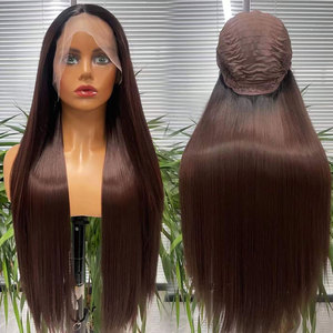 Perruques de cheveux humains vierges vietnamien de qualité supérieure, couleur vive, devant en dentelle avec cheveux de bébé, Transparent, sans colle, 13x4 - Product Image 2