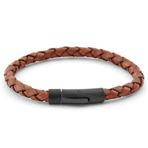 Bracelets en cuir tressé noir et marron de luxe unisexe confortables pour toutes les tenues-Meilleur prix direct du fabricant grossiste - Product Image 4