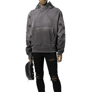 Sweat-shirts à capuche en coton 100% de haute qualité, style décontracté, lavage à l'acide, motif numérique personnalisé, patchs brodés en 3D, nouvelle conception - Product Image 4