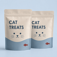 Sachets Doypack personnalisables en Mylar pour aliments pour animaux de compagnie, qualité alimentaire, résistants à l'humidité et aux odeurs, refermables, pour friandises pour chats