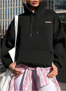Hoodies pour hommes graphique lettre imprimé à manches longues sweat-shirt à cordon hauts pullover avec poche - Product Image 2