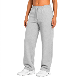 Pantalon de survêtement décontracté pour femme, respirant, écologique, taille mi-haute, en molleton technique, coupe ample à jambe large, avec cordon de serrage (S-3XL) - Product Image 3