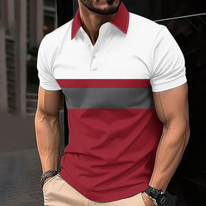 เสื้อยืดโปโลสำหรับผู้ชายเสื้อโปโลแขนสั้นผ้าคอตตอนพิมพ์โลโก้ - Product Image 1