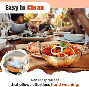 Ensemble d'ustensiles de cuisine en acier inoxydable martelé massif de style classique et à fond en cuivre pour hôtels Kadahi Pots Cuisine Servant Kadhai - Product Image 6