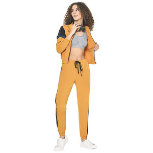 Conjunto Deportivo de 2 Piezas de Algodón OEM, Corte Ajustado, para Invierno, Ropa Deportiva para Mujer, Estilo Urbano, Sudadera con Cremallera y Mangas Largas - Product Image 1