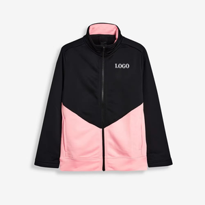 2025 pas cher taux vêtements de sport à manches longues survêtements ensemble pour filles dernière conception fermeture éclair bloc de couleur deux pièces filles survêtement ensemble - Product Image 2