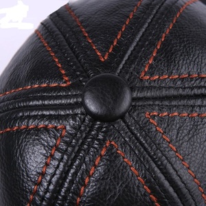 หมวกหนังแท้สำหรับทั้ง100% ชายและหญิงดีไซน์ปักโลโก้แบบ6แผงสำหรับใช้งานกลางแจ้ง4ฤดู - Product Image 5