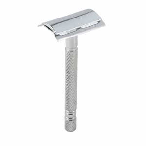 Instrumentos de belleza, maquinilla de afeitar de seguridad de uso personal, borde recto, diseño de madera y acero para barberos - Product Image 1