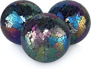 Esfera de cristal de mosaico de diseño creativo con estilo, adornos de bola dorada para decoración del hogar, regalo de Navidad, bola hecha a mano de estilo Art & Ins - Product Image 5