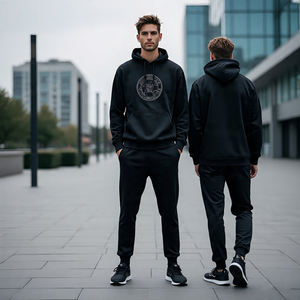 Derniers ensembles de survêtements de jogging lourds décontractés pour hommes/ensemble pantalon droit et pull à capuche/pantalon cargo ample à jambes larges - Product Image 3