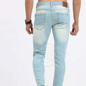 2024 Top Selling Lightweight 100% Cotton Knitted Men's <b>Jeans</b> Pant Private Label Straight Breathable High Street Casual Style - Product Image 4