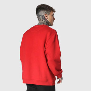 <b>Red</b> Oversized <b>Mens</b> Crewneck Sweatshirt Featuring Vibrant Statement Color Relaxed Fit Design Soft Fabric - Product Image 3