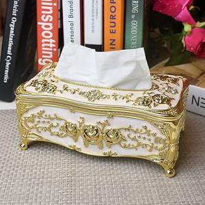 Luxury Gold and White Elegant <b>Tissue</b> Holder Napkin Dispenser Multifold Trifold <b>for</b> Home and <b>Weddings</b> - Product Image 5