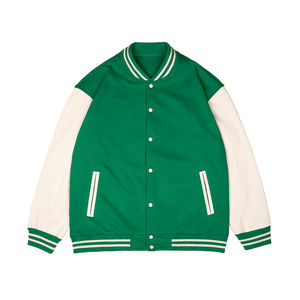 2025 chaquetas universitarias con logotipo personalizado para hombre, Mangas de cuero, bordado de chenilla, chaquetas universitarias con letras de béisbol OEM de alta calidad - Product Image 3