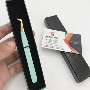 Pinzas de extensión de pestañas de acero inoxidable sostenibles profesionales al por mayor punta puntiaguda de etiqueta privada para volumen de arranque - Product Image 6