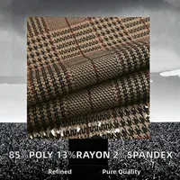 Tissu jersey tricoté 100% polyester 395 GSM à chevrons teint en fil pour vêtements, blazers et costumes