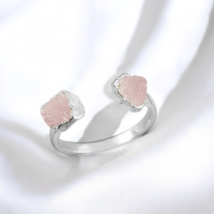 Anillo de eternidad fino para mujer, venta al por mayor, cuarzo rosa natural sin cortar, banda recta clásica, vermeil ajustable galvanizado - Product Image 2