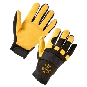 Gants en cuir synthétique anti-choc haute visibilité antidérapants outils de protection des mains de sécurité au travail gants de mécanicien - Product Image 4