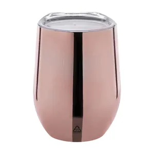 Bicchiere sostenibile in acciaio inossidabile con finitura oro riciclato - Product Image 1
