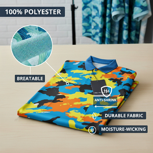 เสื้อยืดถักโพลีเอสเตอร์สำหรับผู้ชายแห้งเร็วระบายอากาศกันรอยยับแขนสั้นพิมพ์ลายดีไซน์ตามสั่ง100% - Product Image 6