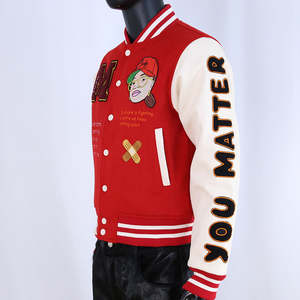 แจ็คเก็ตวาร์ซิตี้ผู้ชายสไตล์สตรีทแวร์สุดฮิต ดีไซน์เท่ห์ แต่งแพทช์ ขนสัตว์ คุณภาพสูง แฟชั่น ปักลายเชนิลล์ สำหรับฤดูหนาว - Product Image 5