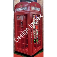 Cabine téléphonique rouge en stock de conception Impex Fabrication et fournisseur de confiance de grande cabine téléphonique de 8 pieds en bois de mangue